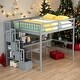 preview thumbnail 10 of 14, 2 Colors Full Size Loft Bed with Built-in Desk, Bookshelves and Storage Staircase
