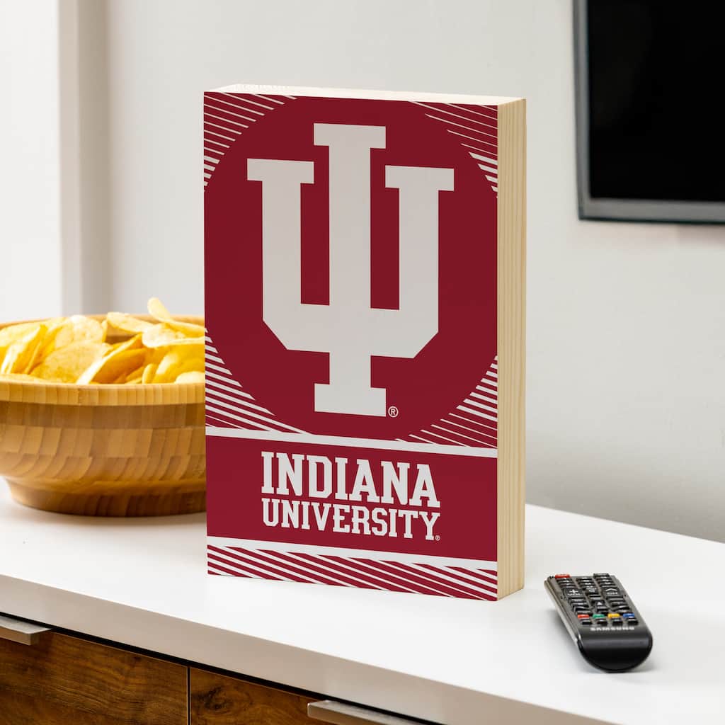 Indiana University Wooden Tabletop Mantel Shelf Sign