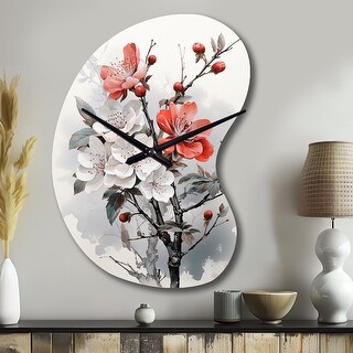 Designart - Asian Art Apple Blossom I - Asian Art Wall Clock in ...