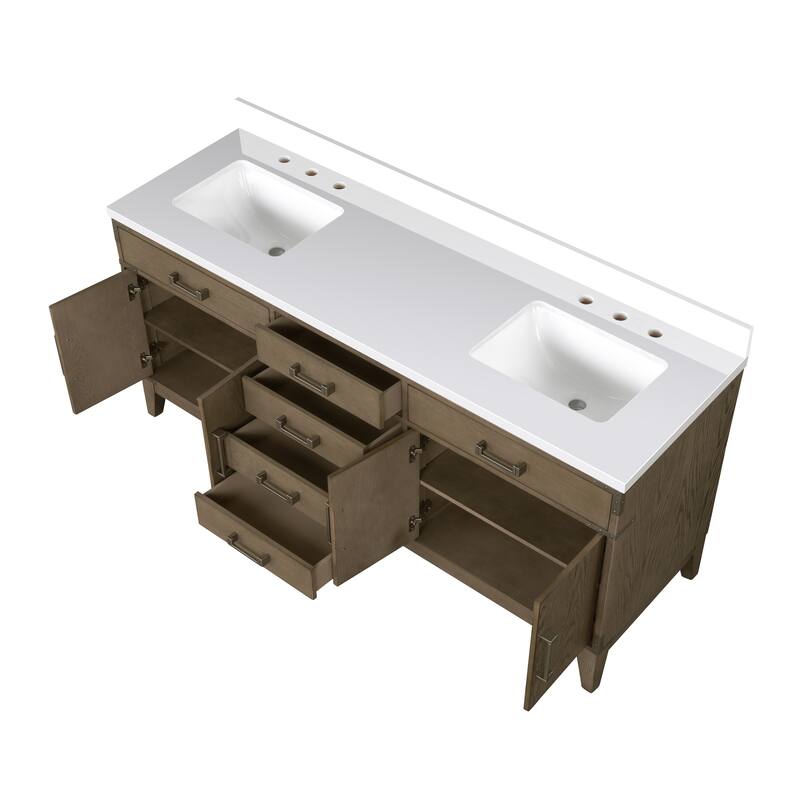 Laurel 60 in W x 22 in D Black Oak Double Bath Vanity and Cultured Marble Top