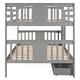 preview thumbnail 11 of 32, Full over Full Bunk Bed with 2 Drawers and Ladder for Bedroom