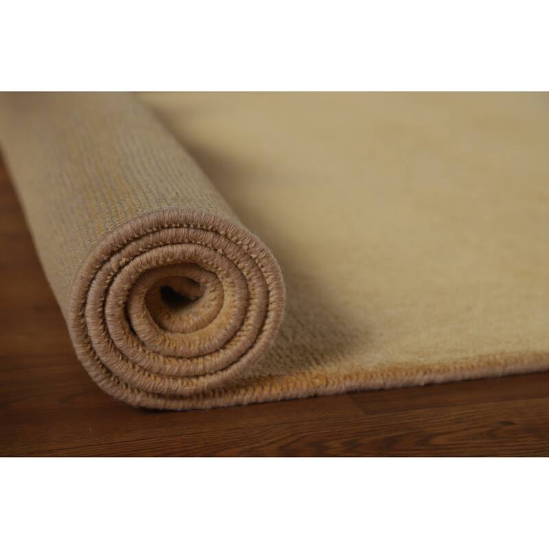 Hand Knotted Oriental 100% Wool Carpet Modern Solid Beige & Ivories Gabbeh Runner Rug - 10' 2'' X 3' 2''