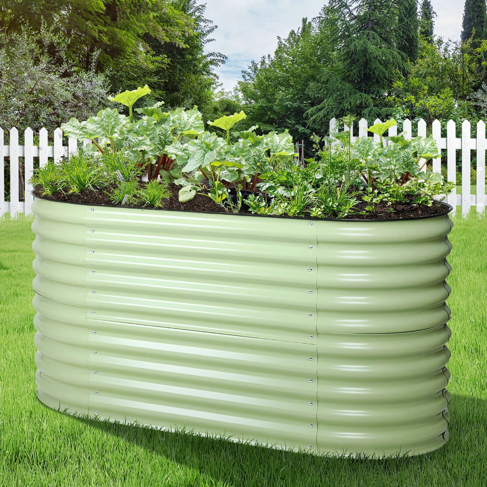 Aoodor 2 in 1 Modular Aluzinc Metal Raised Garden Bed 63''(L) x32''(W) x32''(H) - 63''(L) x32''(W) x32''(H)