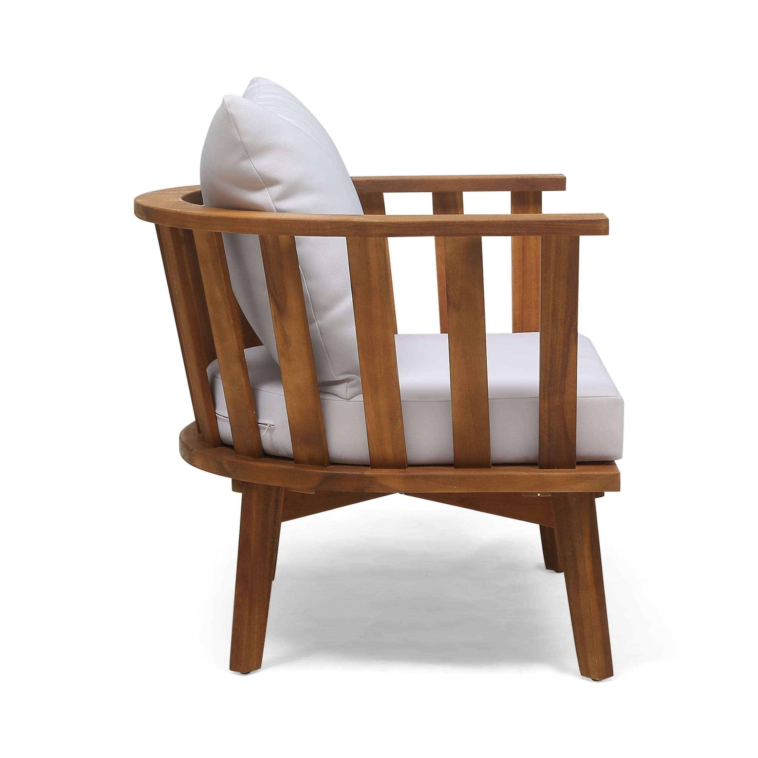 Solano Outdoor Wooden Club Chair with Cushions by Christopher Knight Home