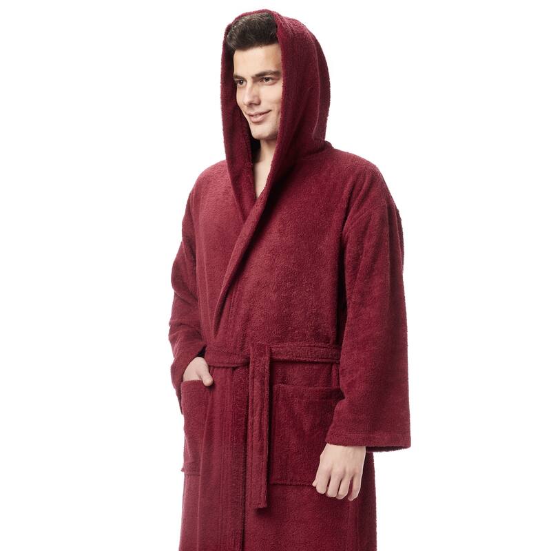 Men's Long Turkish Cotton Hooded Bathrobe