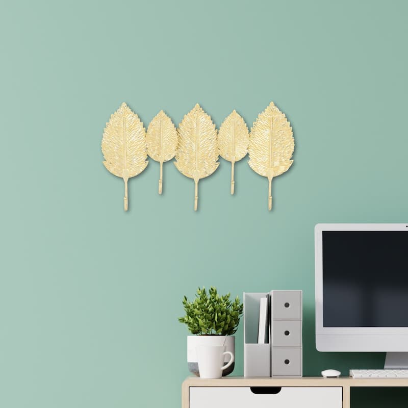 Maidmore Grove Golden Metal Leaf Coat Hanger - Gold