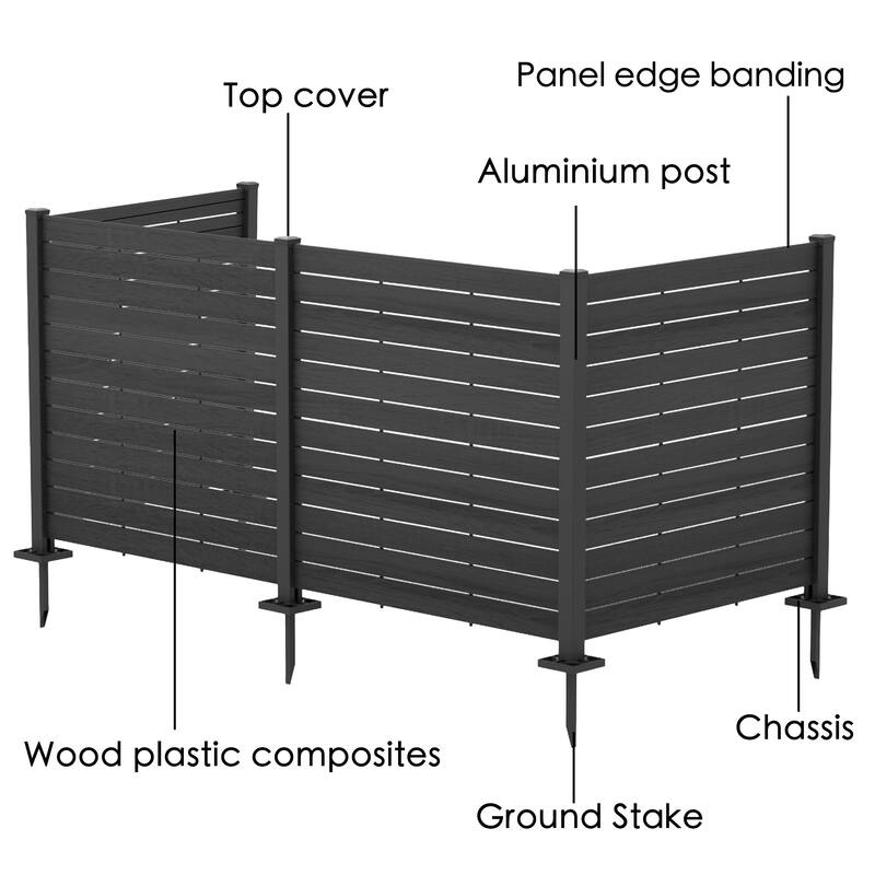 Kozyard 50"W x 47"H Outdoor Privacy Screens Fence Kit for Outside Backyard Patio
