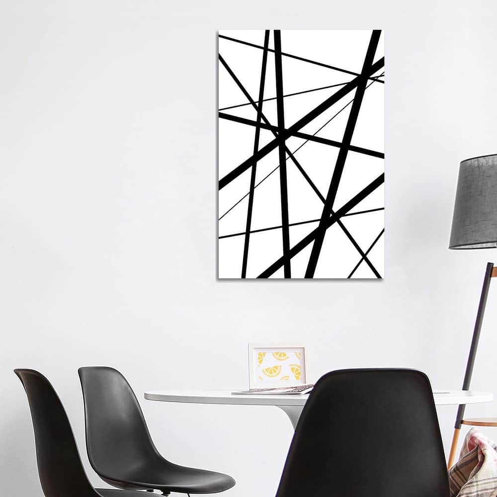 iCanvas "Black And White Geo Lines I" by Urban Epiphany Canvas Print