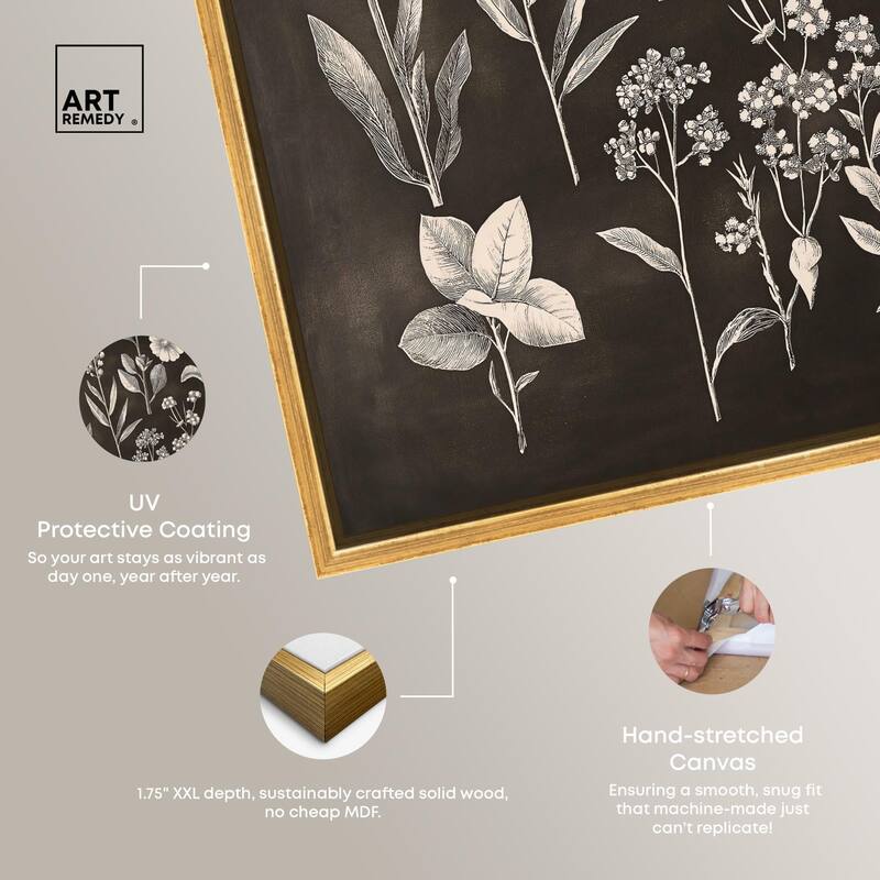 Herbarium on Dark Canvas by Art Remedy