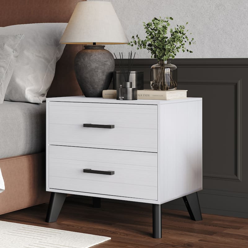 CraftPorch Classic Style 2-Drawers Wooden Nightstand