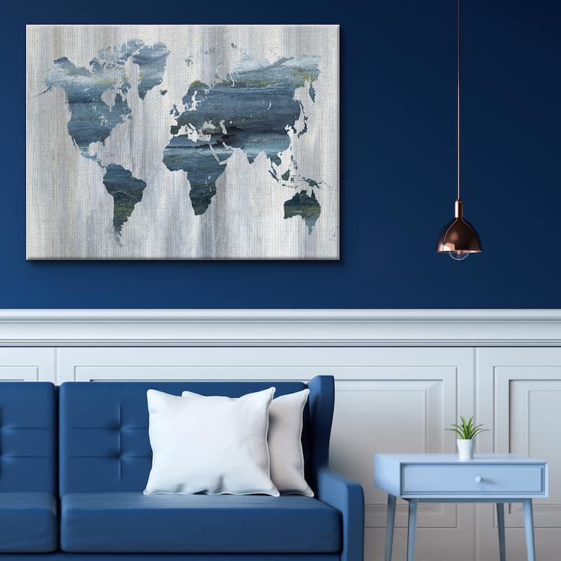 Textural World Map by Nan Canvas Art Print
