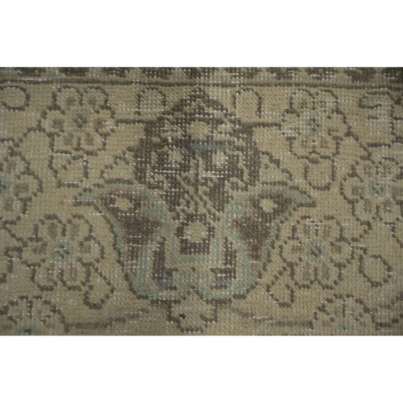 Hand Knotted Oriental 100% Wool Carpet Traditional Floral Beige & Ivories Tabriz Area Rug - 12' 6'' X 9' 4''