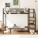 preview thumbnail 16 of 23, Twin Metal Loft Bed with Storage Ladder & Upper Grid Shelf - 250LB Capacity