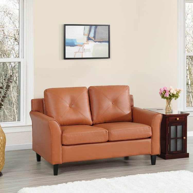 Raelynn Button Tufted Loveseat Sofa, Affordable Modern Loveseat Sofa Couch for Small Spaces - Durable and Sturdy