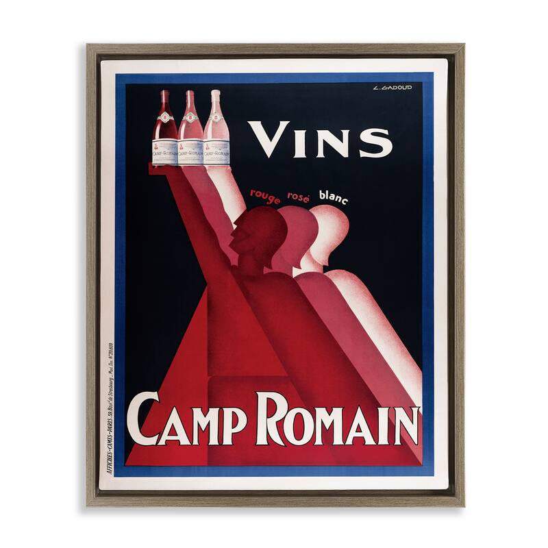 Stupell Antique Wine Bottle Trio Framed Floater Canvas Wall Art Design By Marcus Jules - 25 x 31 - Brown