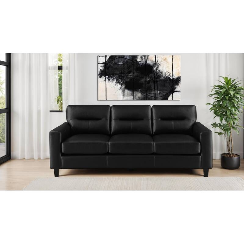 Scotland Faux Leather Upholstered Track Arm Sofa