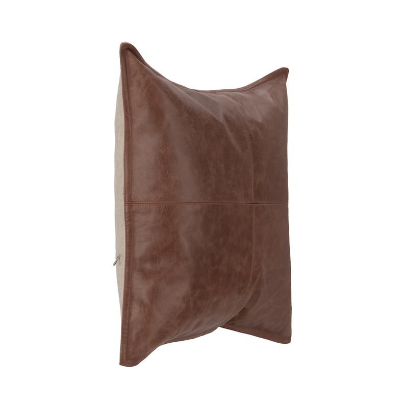 Villa by Classic Home Dumont Genuine Leather Throw Pillow