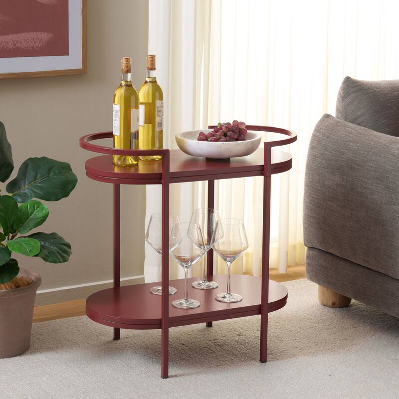SAFAVIEH Home Inessa 2 Tier Bar Cart - 26"W x 14"D x 26"H