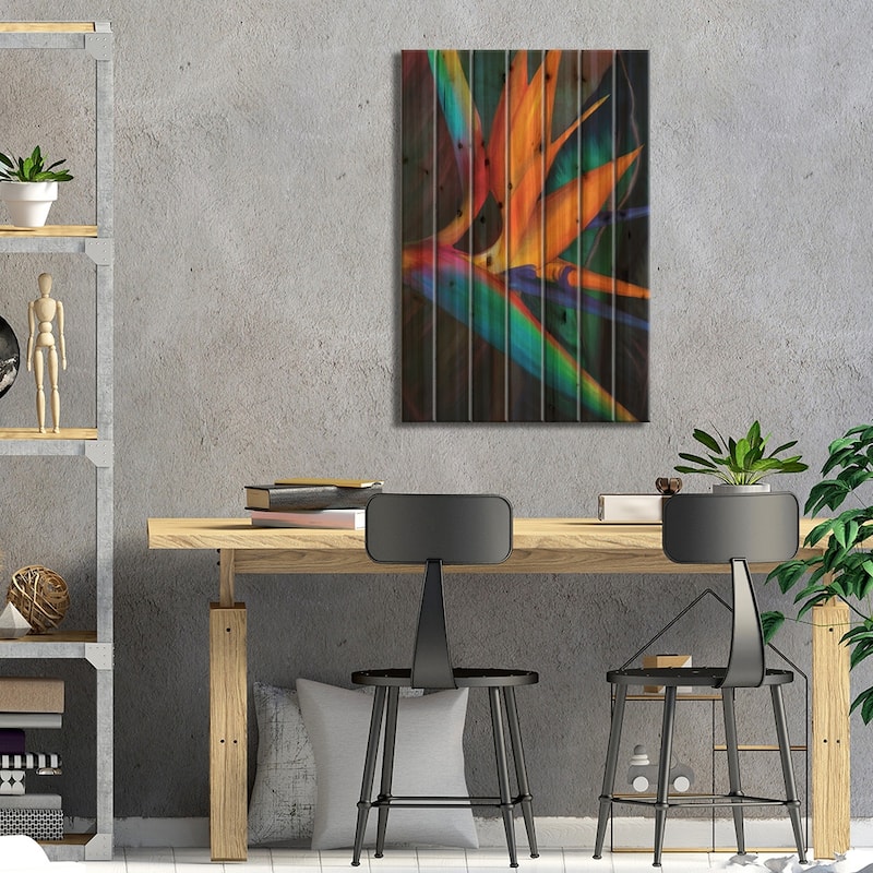 Birds of Paradise Print On Wood by Juliana Loomer - Multi-Color