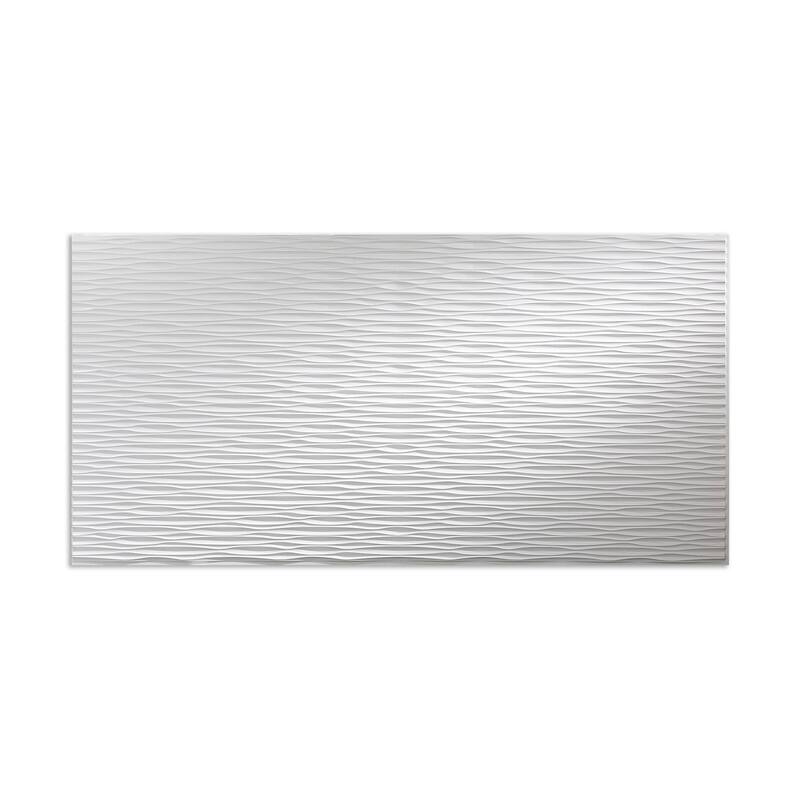 FASÄDE Dunes Horizontal 4-foot x 8-foot PVC Wall Panel in Gloss White - 4 x 8