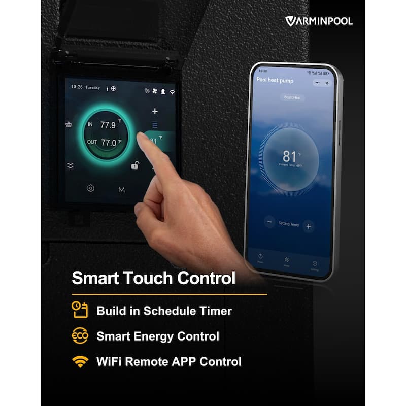 120000 BTU Inverter Pool Heat Pump for 33000 Gallon Pools - 43"L x 17.5"W x 29.2"H