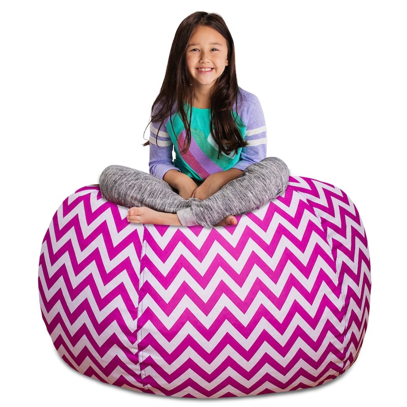 Kids' Stuffed Animal Storage Bean Bag Chair Cover or Toy Organizer