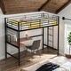 preview thumbnail 16 of 26, Industrial Modern Twin Metal Loft Bed with Desk and Metal Grid, Space-saving, Sturdy Construction & Safety Guaranteed, White