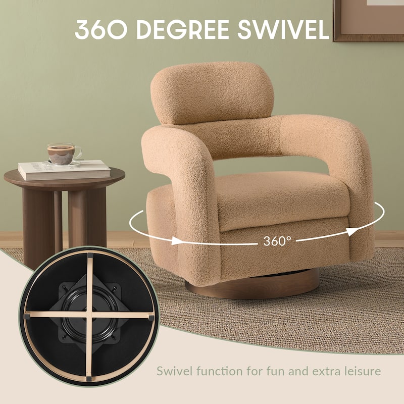 Bayville 29" Wide Sherpa Swivel Chair (Set of 2)