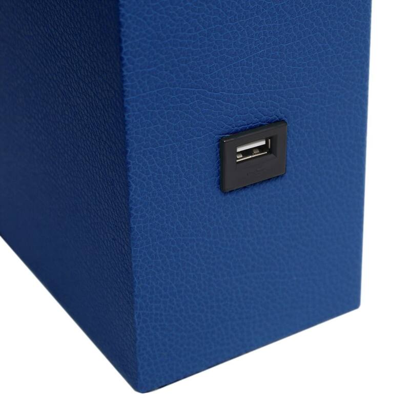 Modern Leather Table Lamp with USB and White Fabric Shade
