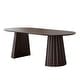 preview thumbnail 2 of 22, 79" Oval Solid Wood Dining Table Duble Pedestal Seats 6