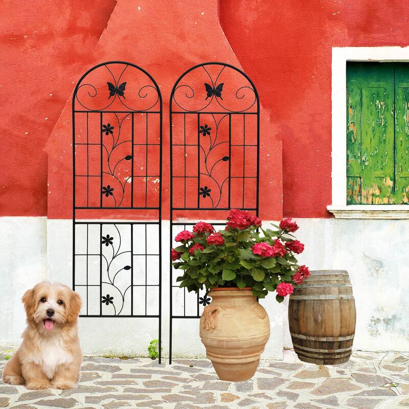2 Pack Metal Garden Trellis 71" x 19.7" Rustproof Trellis for Climbing Plants Outdoor Flower Support