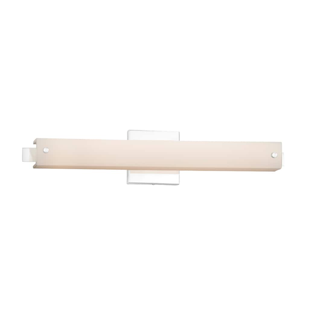 Justice Design Fusion Edge 23-inch Polished Chrome Wall/ Bath Bar, Opal Shade - Silver