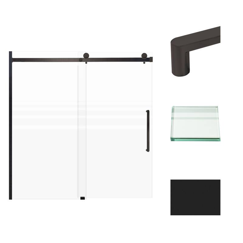 Transolid MBDT606008FR-R 60" High x 60" Wide Bypass Frameless Shower - Matte Black