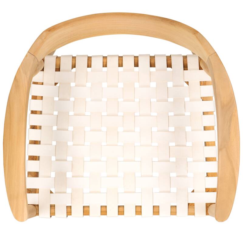 SAFAVIEH Diana Solid Wood & Leather Accent Chair (Fully Assembled) - W22" x D21" x H29" - 22Wx21Dx29H