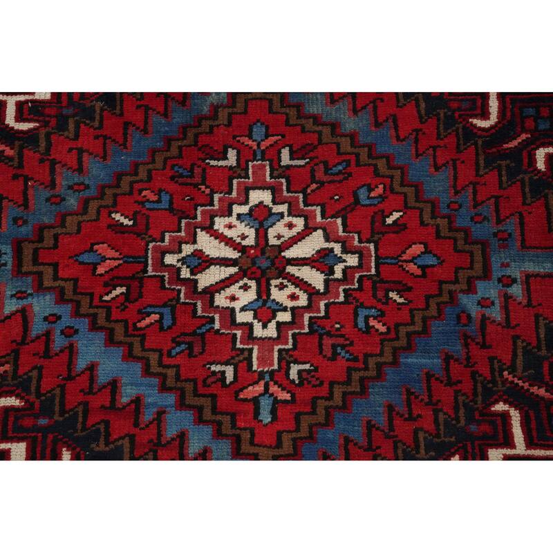 Hand Knotted Oriental 100% Wool Carpet Traditional Medallion Red Heriz Area Rug - 12' 2'' X 8' 3''