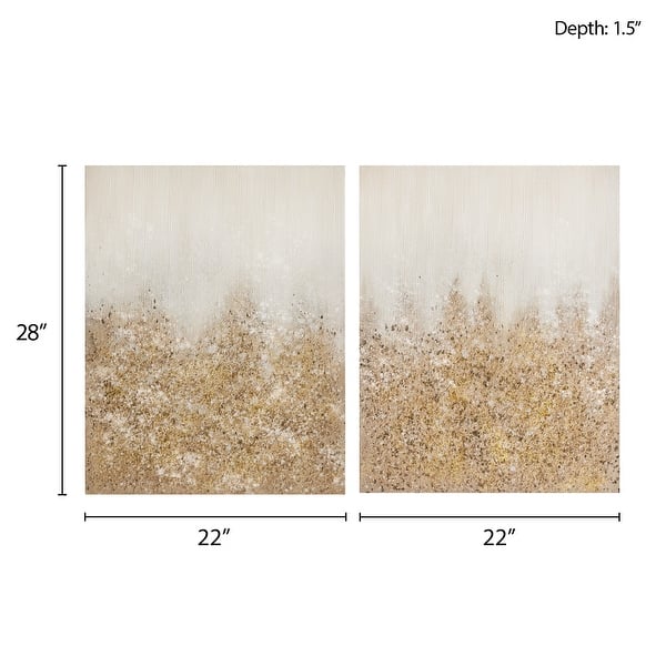 dimension image slide 0 of 3, Madison Park Glimmer Heavily Embellished 2-piece Canvas Wall Art Set (Set of 2)