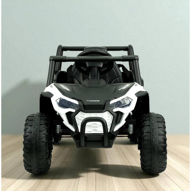 12V Electric Ride-On UTV Car for Kids with Remote Control, LED Lights, Music Player, 3-6 Years - White
