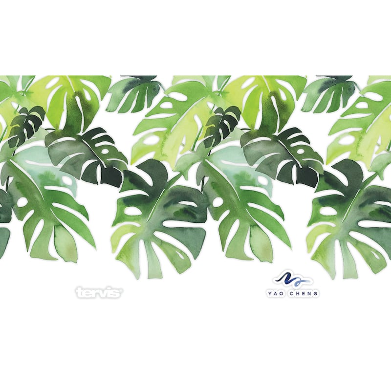 Tervis Yao Cheng Green Crystal Made in USA Double Walled Insulated Travel Tumbler, Philodendron