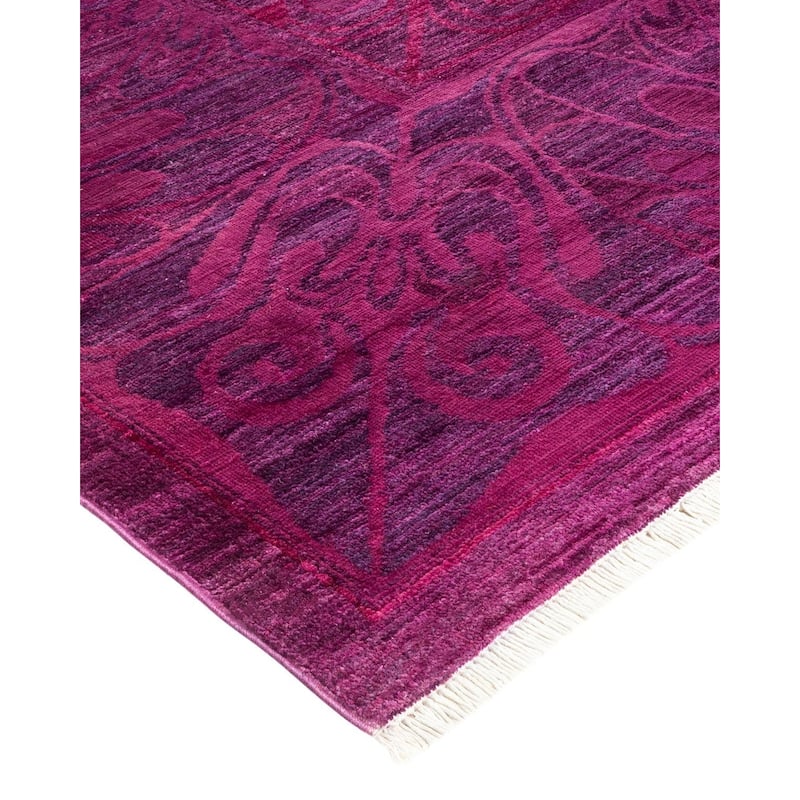 Overton Handknotted Wool Vintage Inspired Contemporary Overdyed Light Blue Area Rug - 18' 2" x 12' 1"