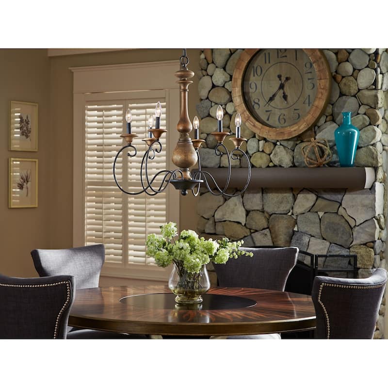 Auburn 6-Light Chandelier in Rustic Black