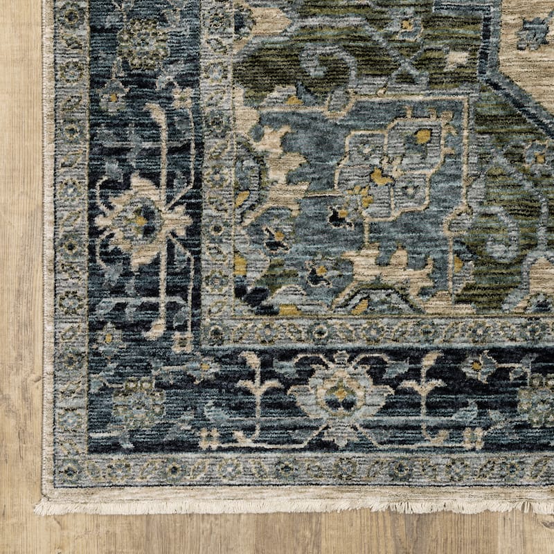 Style Haven Amelie Center Medallion Blue/ Tan Indoor Area Rug