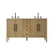 preview thumbnail 1 of 9, Elegant Lighting VF29660D Blakely 60" Free Standing Double Basin Linen Oak
