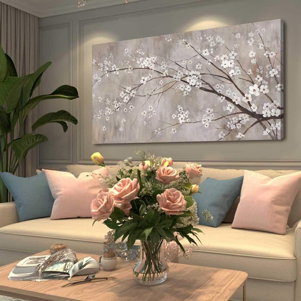 White Wall Decor Flower Wall Art