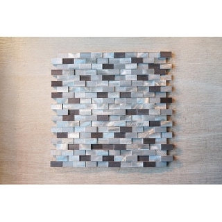 Tilegen Brick Random Sized Metal Mosaic Tile In Silver Grey Wall Tile 10 Sheets 9 6sqft Overstock 27973323