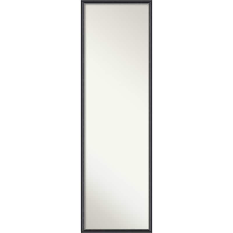 Stylish Black Narrow Non-Beveled Wood Framed Full-Length On the Door Mirror - Stylish Black Narrow - Glass Size 14x48