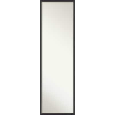 Stylish Black Narrow Non-Beveled Wood Framed Full-Length On the Door Mirror - Stylish Black Narrow - Glass Size 14x48