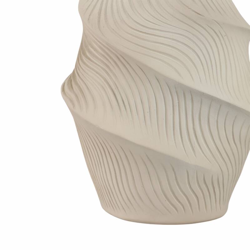 Resin Vase with Sculptural Textured Design and Curved Detailing