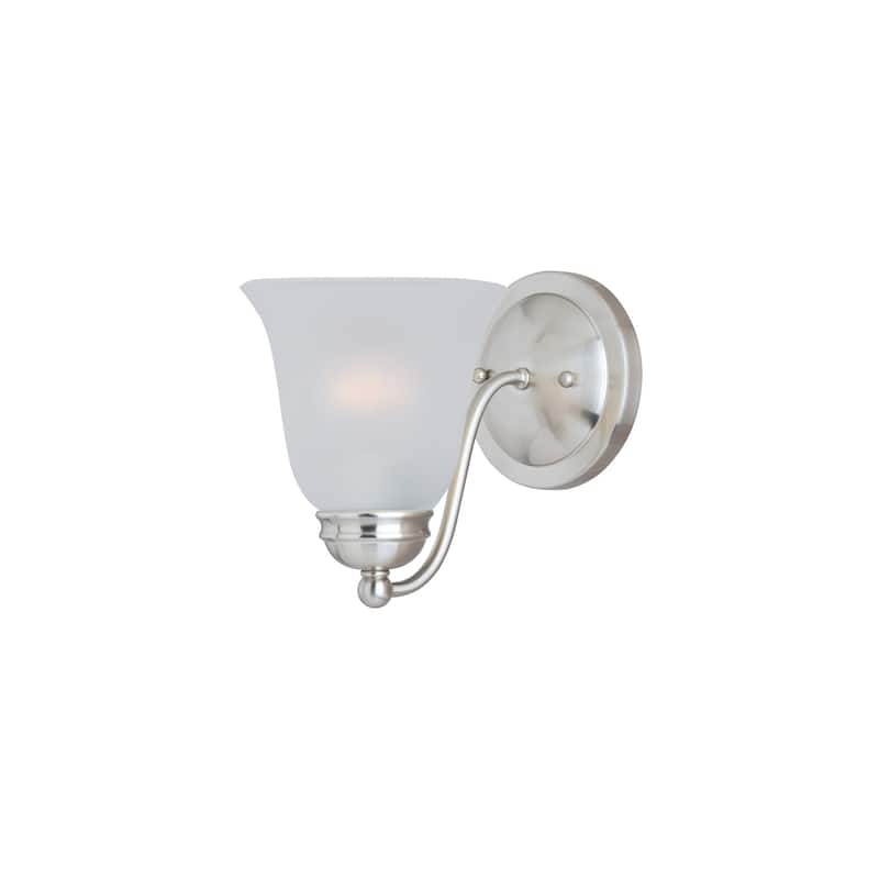 Maxim Basix 8" Tall Bathroom Sconce - Satin Nickel