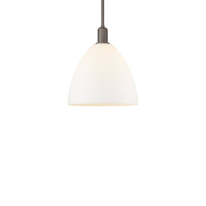 Innovations Lighting 716-1S-14-12 Berkshire Glass Pendant Berkshire - Oil Rubbed Bronze / Matte White