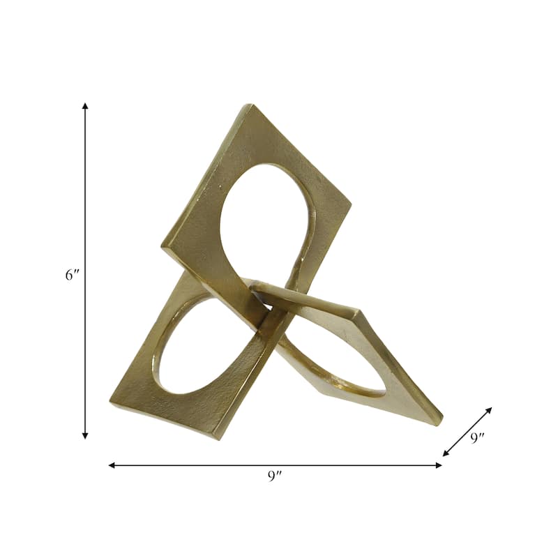 Modern Geometric Metal Abstract Interlocking Square Sculpture